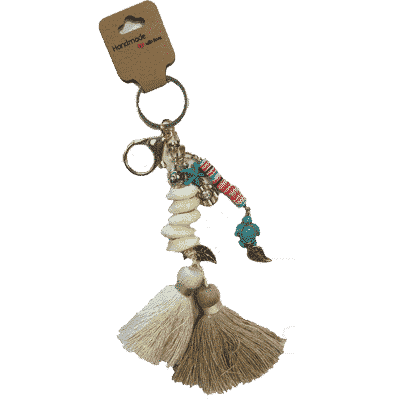 Witbeige sleutel hanger