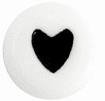 Zwart hart witte kraal