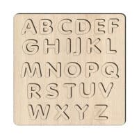 Houten alfabet inlegpuzzel 1 Houten alfabet inlegpuzzel