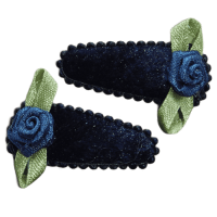 Blauw roos klipje handgemaakt 3 cm