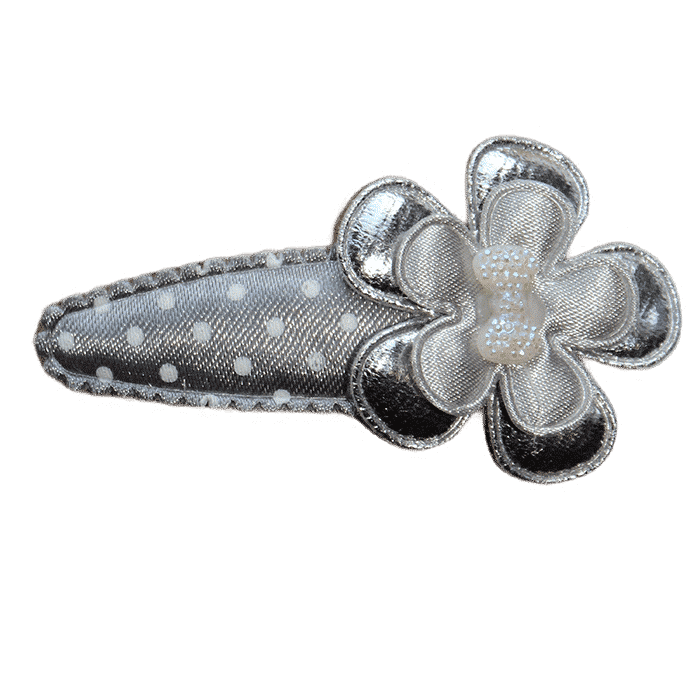 Zilver haarspeldje met bloem handgemaakt 6 cm