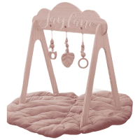 Houten baby gym met naam te personaliseren roze