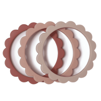 Mushie Bloem Bijtring Armband Rose-Blush-Shifting Sand