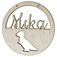 Houten ring met naam trex 1 Houten trex hoepel in kleur met naam