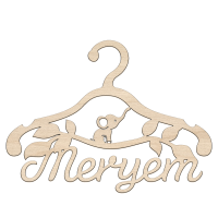 Kleding hanger met naam bloem olifant 1 Bloem olifant kledinghanger met naam