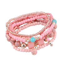 Bohemian armband licht roze