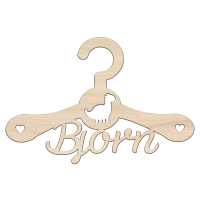 Rond brontosaurus kledinghanger met naam 1 Rond brontosaurus kleding hanger met naam