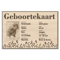 Houten Geboortekaart Met Foto Gratis Standaard