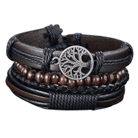 Lederen Heren Armband Vintage Life Tree