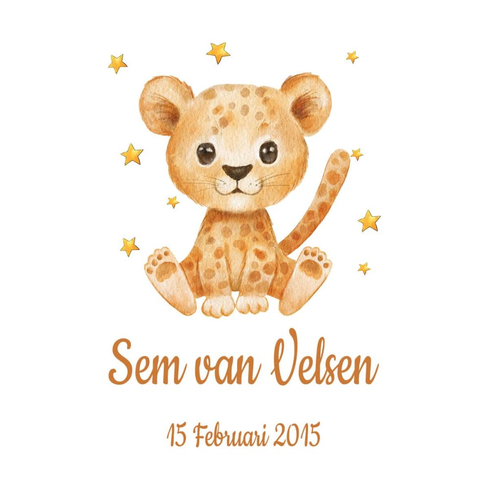 Gepersonaliseerde Geboorte Poster Cheeta 6