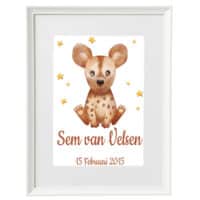 Gepersonaliseerde Geboorte Poster Hyena