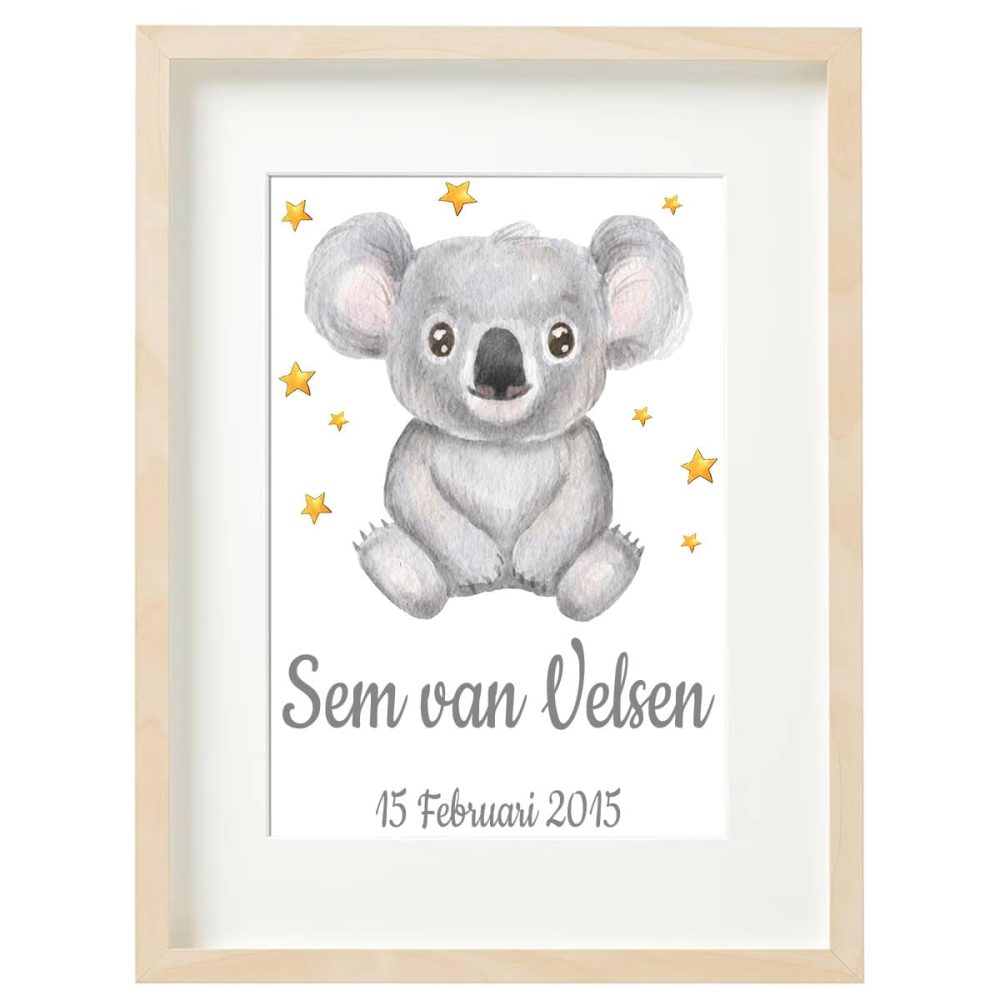 Gepersonaliseerde Geboorte Poster Koala 5