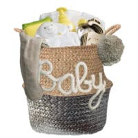 Kraam cadeau mand dream neutraal met naam 1 Kraam cadeau mand dream neutraal met naam