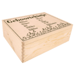 Natuurlijk houten geboortekist met naam groot