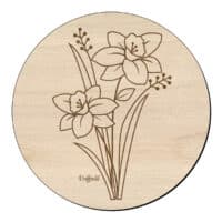 Houten Bloem Cirkel Met Gele Narcis