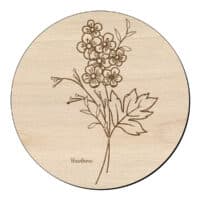 Houten bloem cirkel met meidoorn 1 Houten bloem cirkel met meidoorn