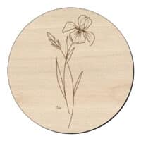 Houten bloem cirkel iris