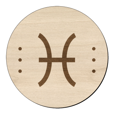 Zodiac Vissen sterrenbeeld met naam op hout