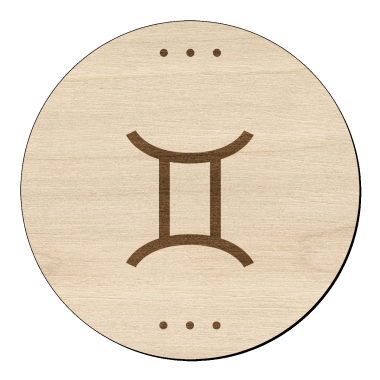 Zodiac Tweeling sterrenbeeld met naam op hout