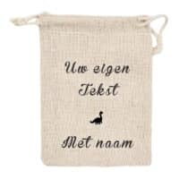 Jute zak dino met tekst