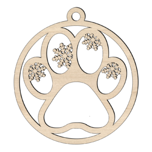 Houten kerstbal voetprint 1 Houten kerstbal voetprint