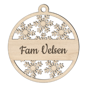 Natuurlijk Houten Kerstbal met Naam 1 Natuurlijk Houten Kerstbal met Naam