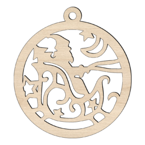 houten kerstbal kerstman