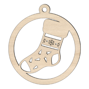 Houten kerstbal kerstsok 1 houten kerstbal kerstsok