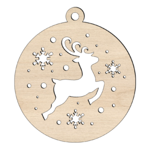 Houten kerstbal rendier 1 houten kerstbal rendier